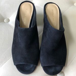 Ivanka Trump suede open toe shoe
